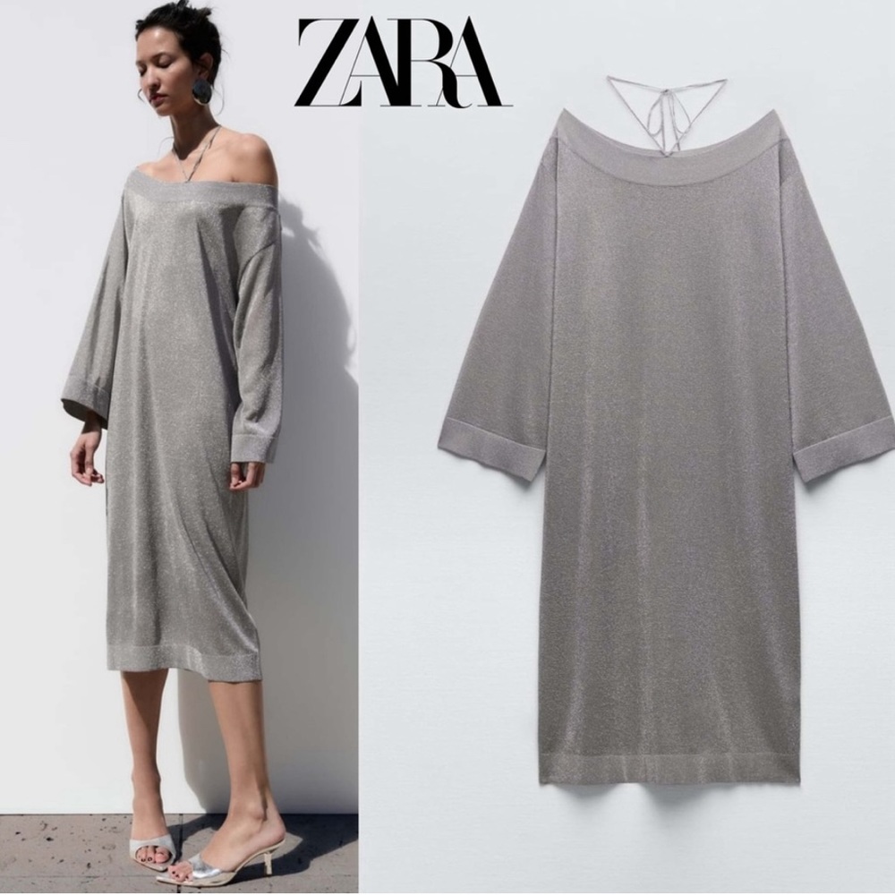 Zara Knit Dress with Metallic Thread. New with tag.